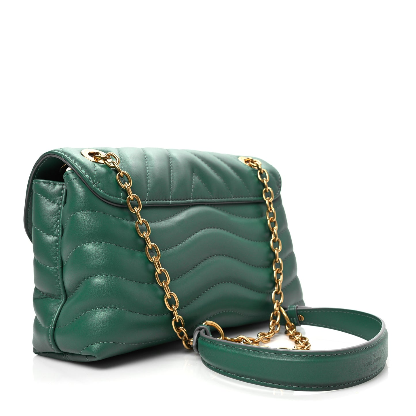 Calfskin LV New Wave Chain Bag Emerald