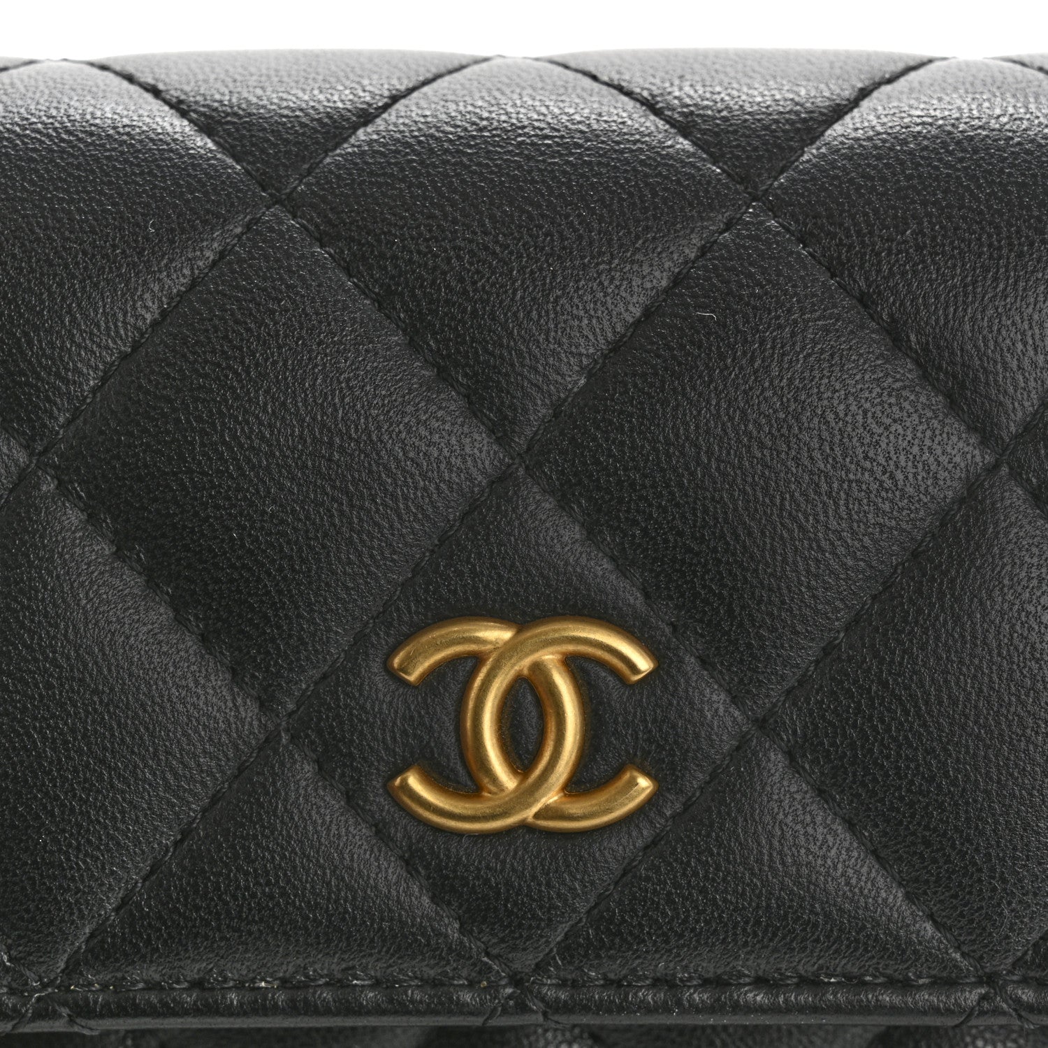 Chanel Lambskin Enamel Quilted Coco Hearts Clutch With Chain Black 12 of 12