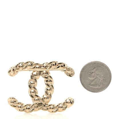 Chanel Crystal Pearls Coronation CC Brooch Gold 2 of 4
