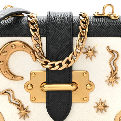 Prada Saffiano Cahier Mini Astrology Bag Talco 7 of 10