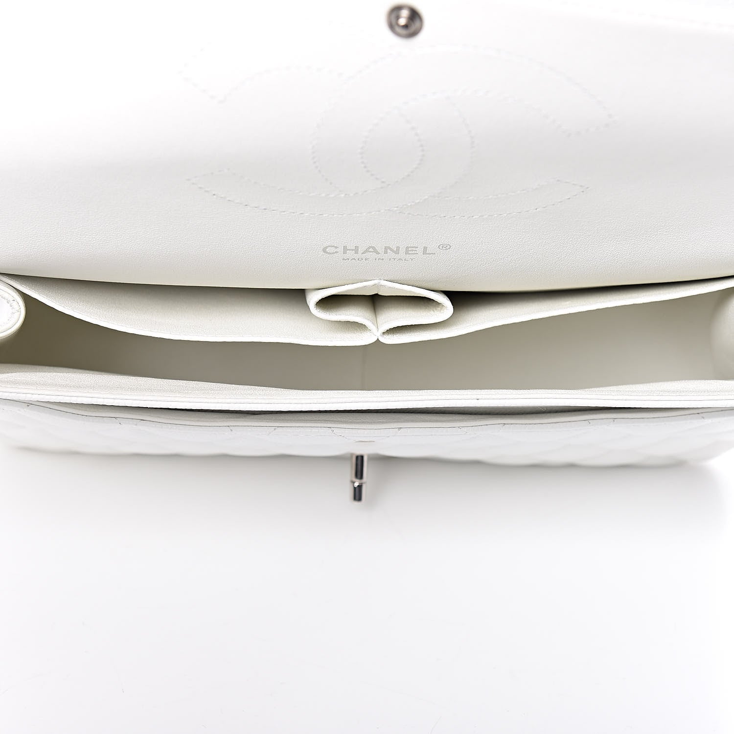 Chanel Caviar Quilted Jumbo Double Flap White 5 of 10