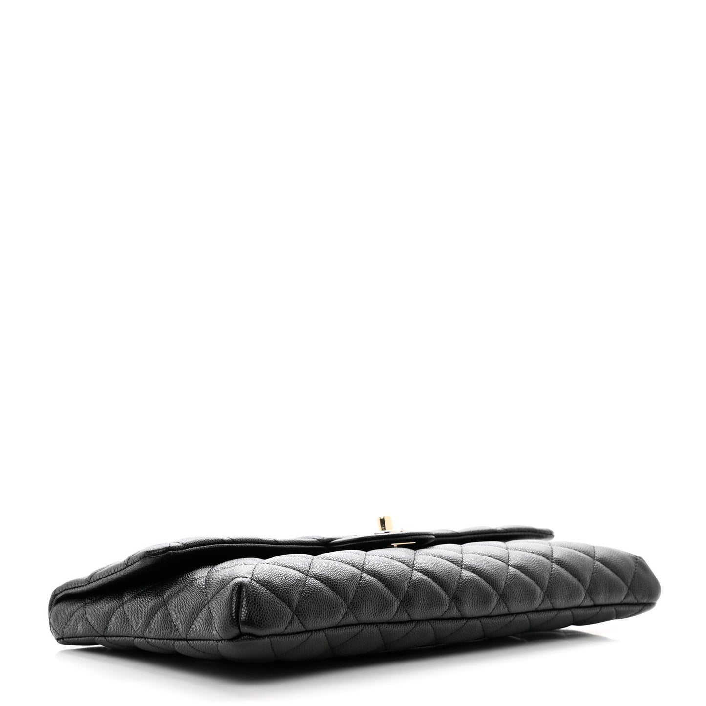 Caviar Quilted Flap Clutch Black