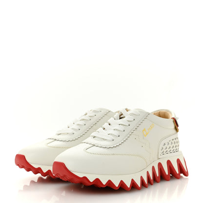 Christian Louboutin Calfskin Neoprene Womens Loubishark Sneakers 39 White 4 of 12
