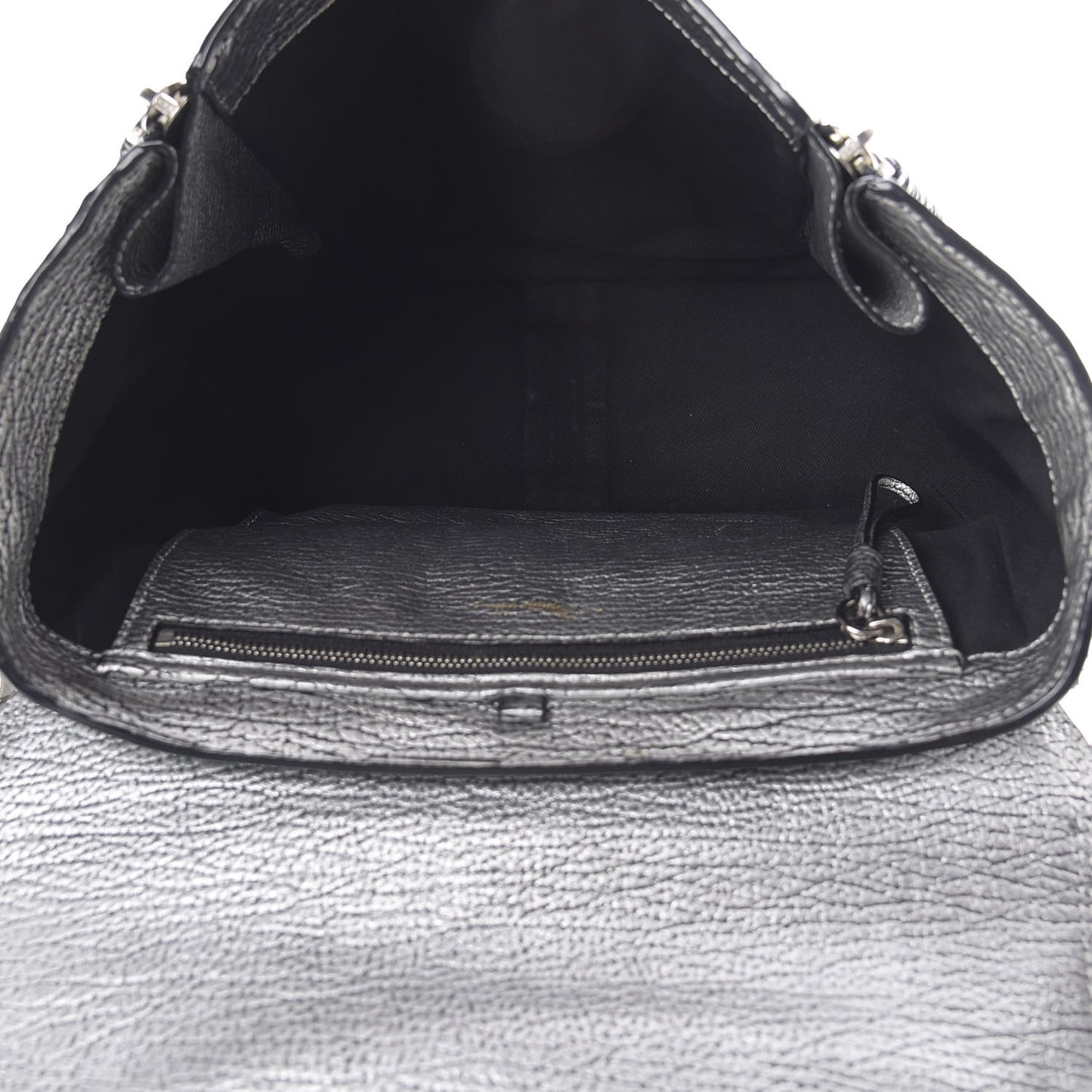 3.1 Textured Calfskin Medium Pashli Satchel Silver