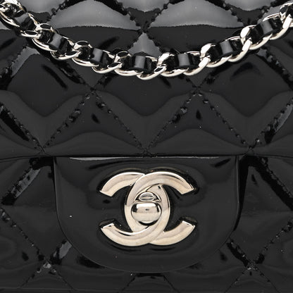 Chanel Patent Calfskin Quilted Extra Mini Rectangular Flap Black 8 of 12