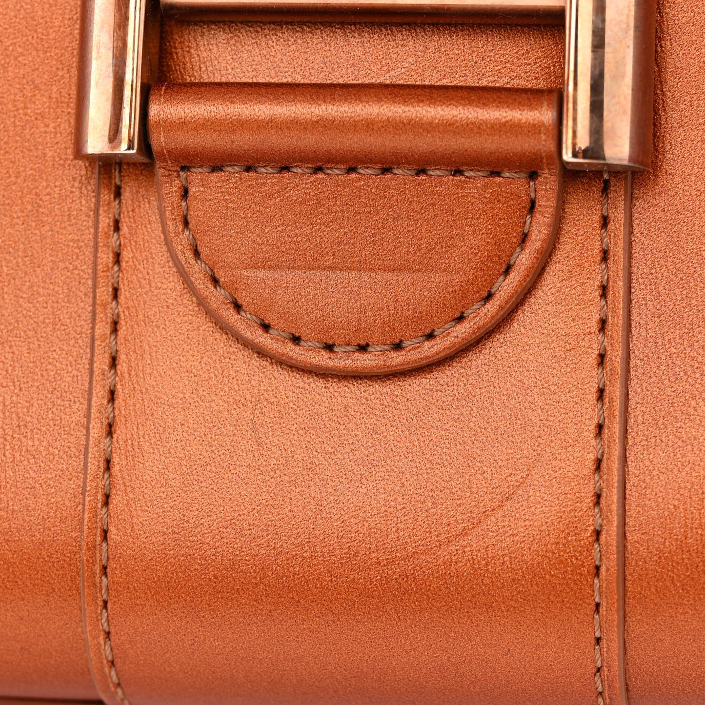 Metallic Calfskin Mini Brillant Satchel Camel