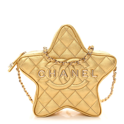 Chanel Metallic Lambskin Quilted Walk Of Fame Star Bag Gold 1 of 11