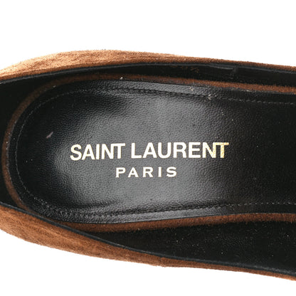Saint Laurent Suede Metal Tip Zoe 105 Pumps 38.5 Brown 7 of 8
