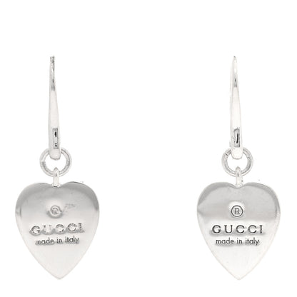 Gucci Sterling Silver Trademark Heart Drop Earrings 1 of 4