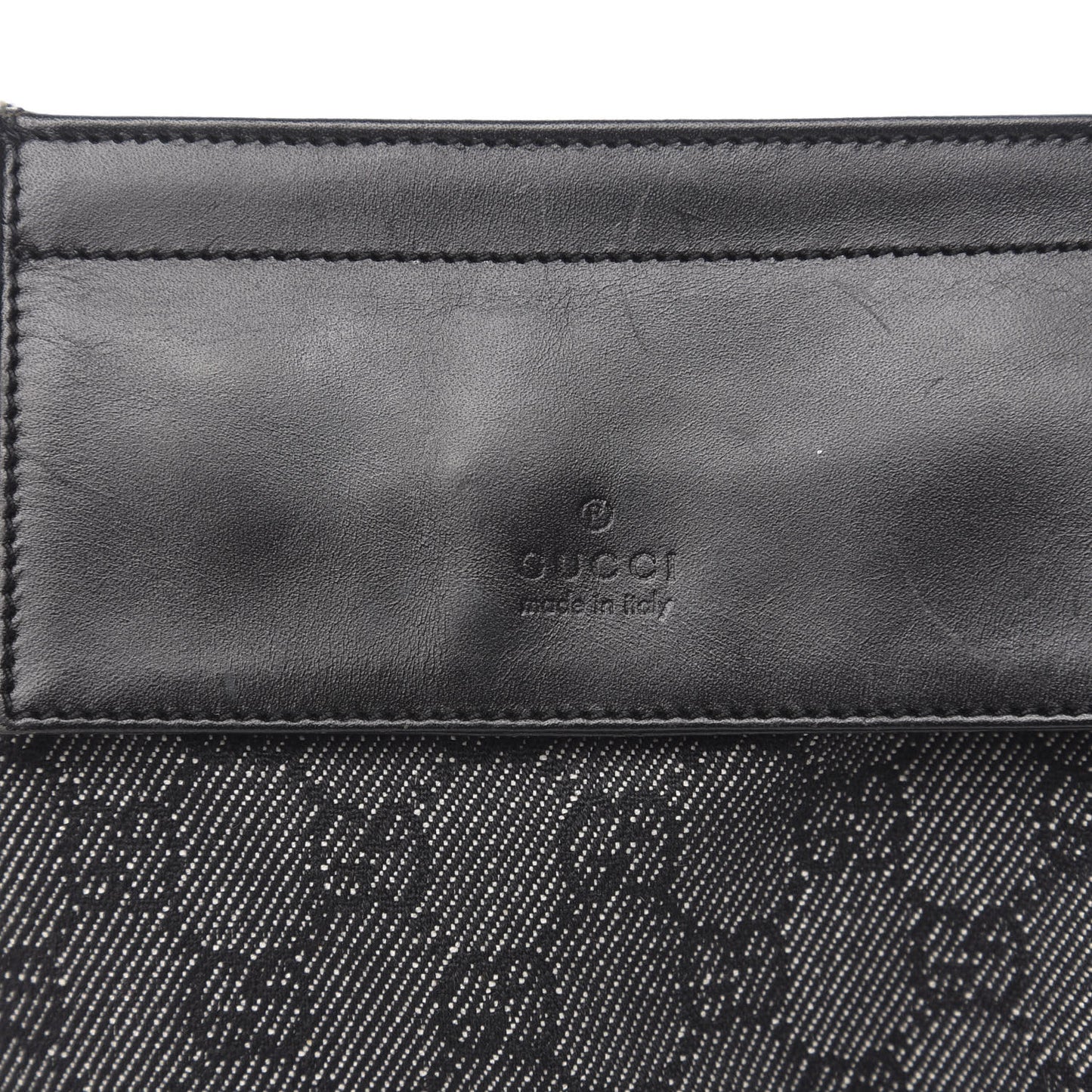 Denim Monogram Double Pocket Belt Bag Black