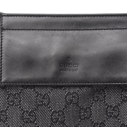 Gucci Denim Monogram Double Pocket Belt Bag Black 10 of 10