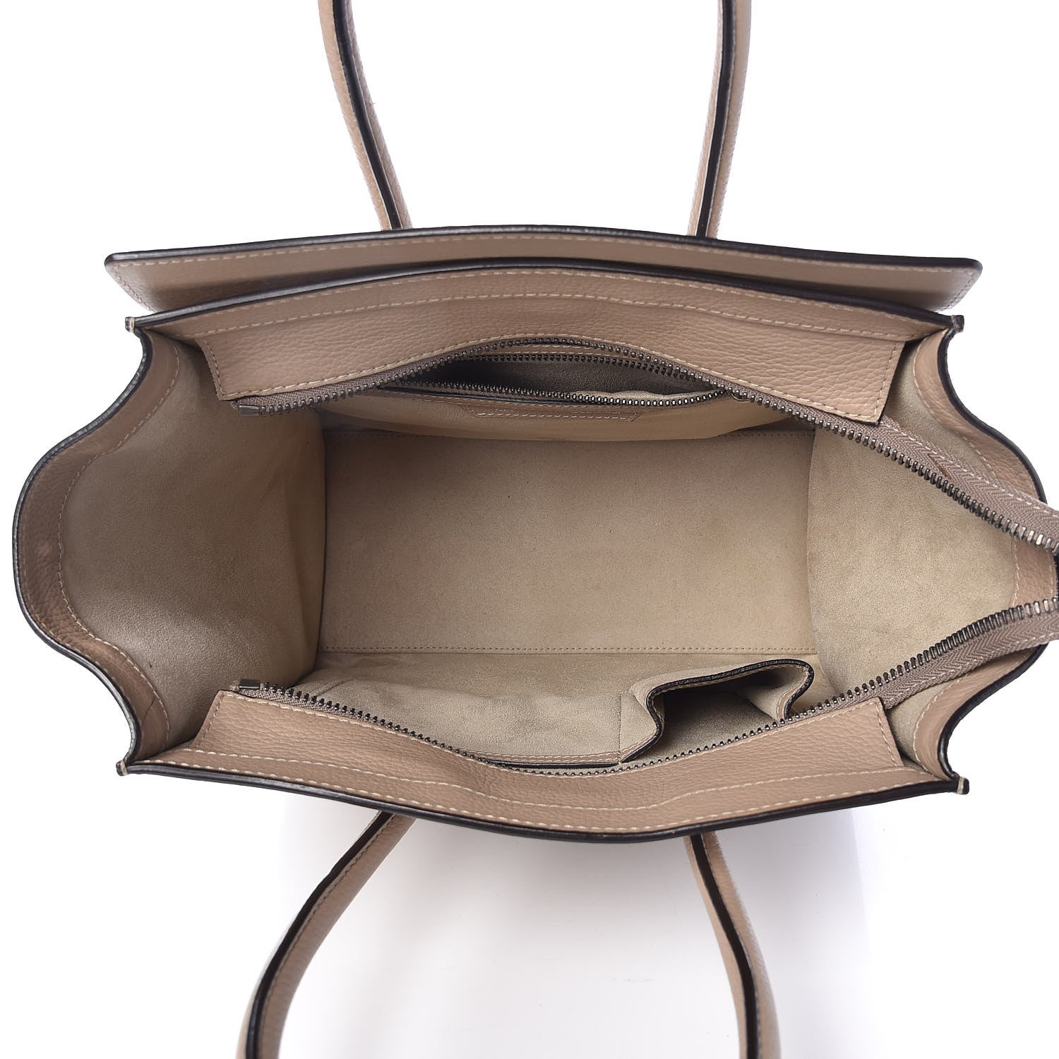 Celine Drummed Calfskin Micro Luggage Dune 5 of 17