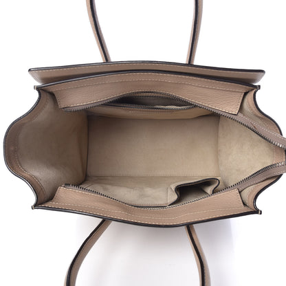Celine Drummed Calfskin Micro Luggage Dune 5 of 17
