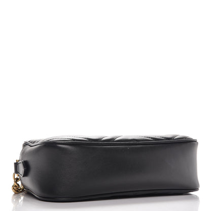 Gucci Calfskin Matelasse Small GG Marmont Chain Shoulder Bag Black 4 of 9
