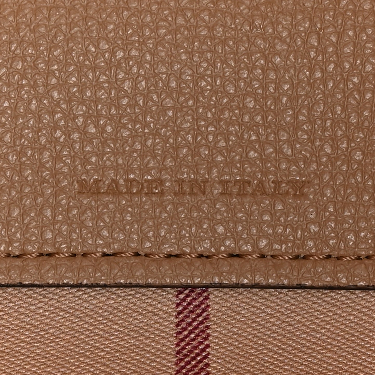 Grainy Calfskin Haymarket Check Medium Reversible Tote Camel