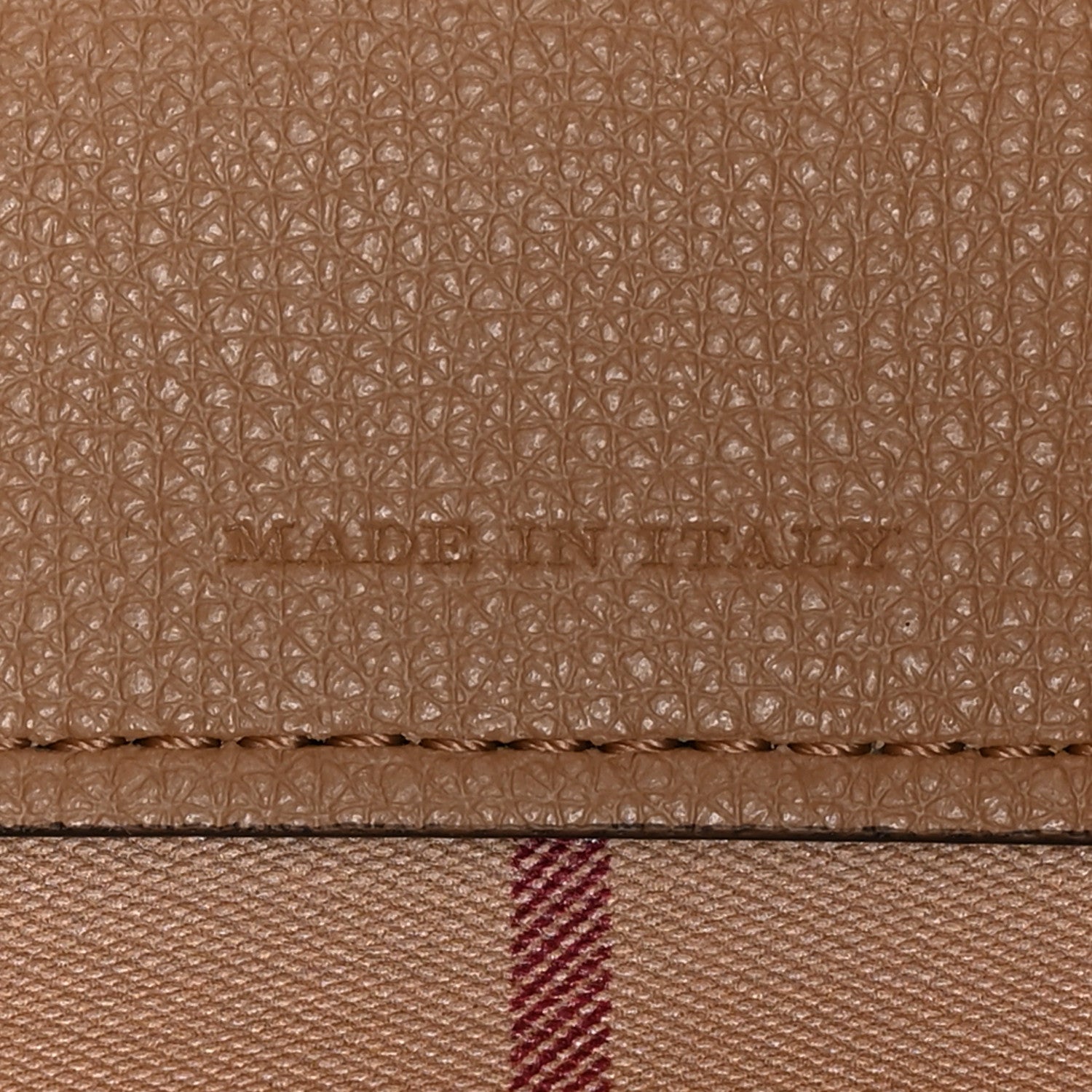 Burberry Grainy Calfskin Haymarket Check Medium Reversible Tote Camel 10 of 21