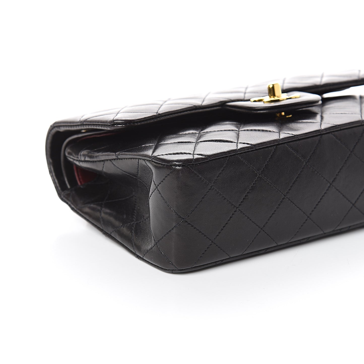 Lambskin Quilted Small Double Flap Black