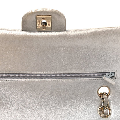 Chanel Iridescent Calfskin Quilted Medium Double Flap Silver 5 of 11