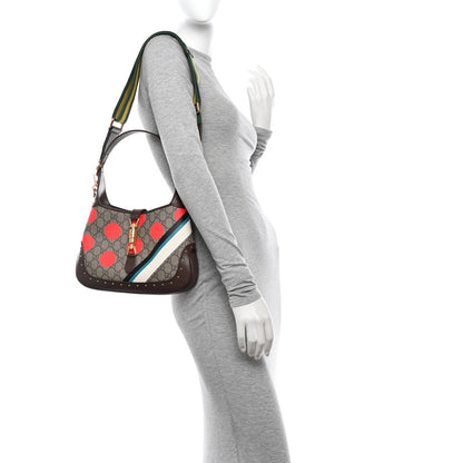 Gucci GG Supreme Monogram Geometric Textured Dollar Calfskin Web Small Jackie 1961 Hobo 2 of 11