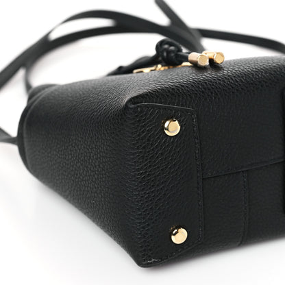 Salvatore Ferragamo Grained Calfskin Mini Gancino Bucket Bag Black 7 of 8