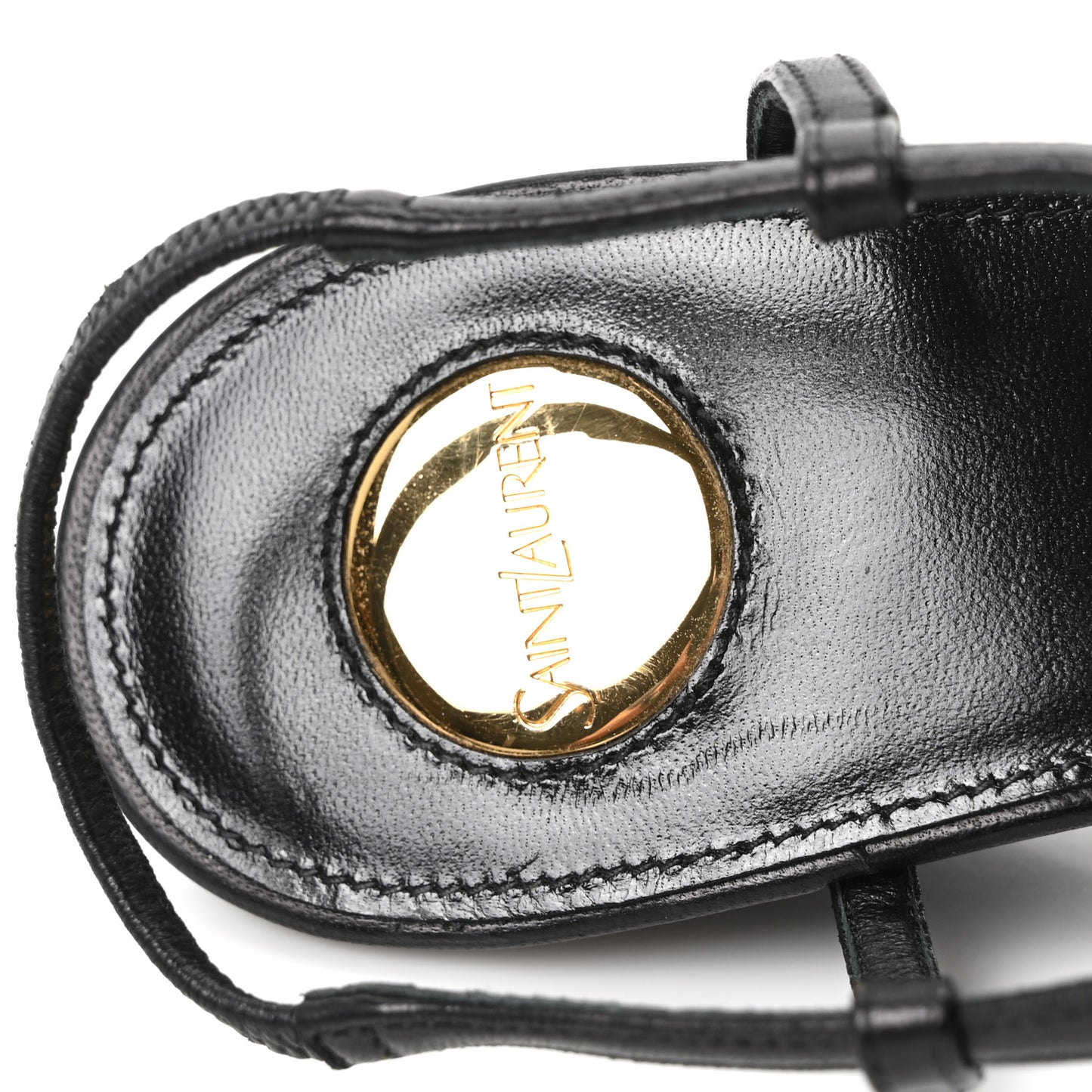 Nappa Cassandra Monogram Bridget 40 Wedge Sandals 37.5 Black
