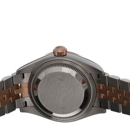 Rolex Stainless Steel 18K Everose Gold 28mm Oyster Perpetual Datejust Watch Chocolate Roman 279171 4 of 5
