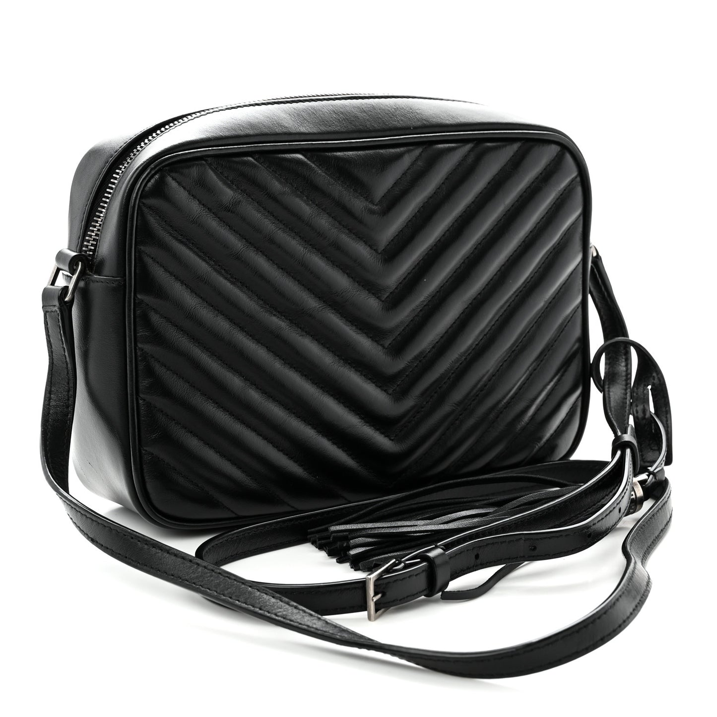 Calfskin Matelasse Monogram Lou Camera Bag Black
