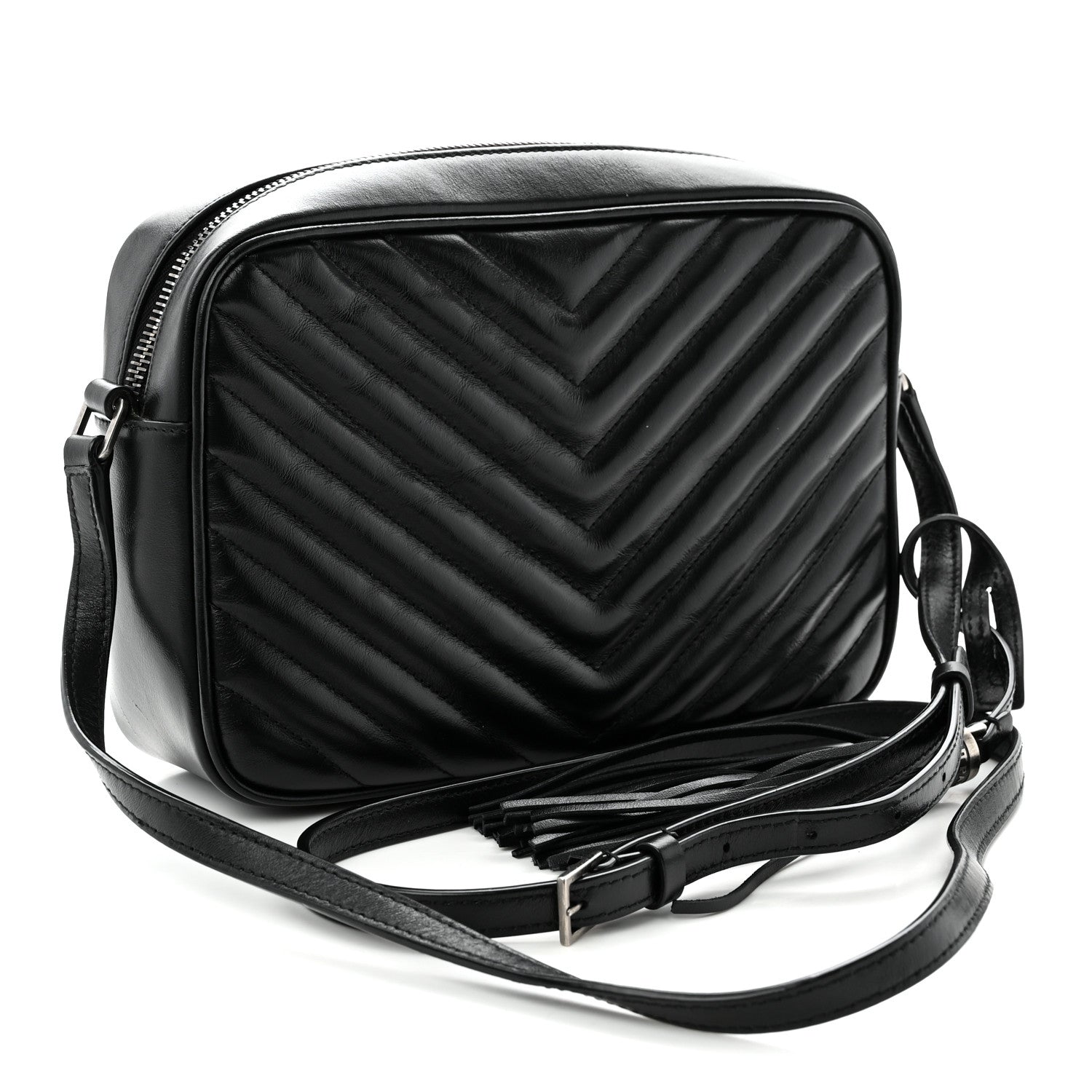 Saint Laurent Calfskin Matelasse Monogram Lou Camera Bag Black 3 of 10
