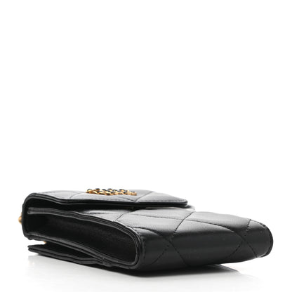 Chanel Lambskin Quilted Chanel 19 Phone Holder With Chain Black 4 of 9