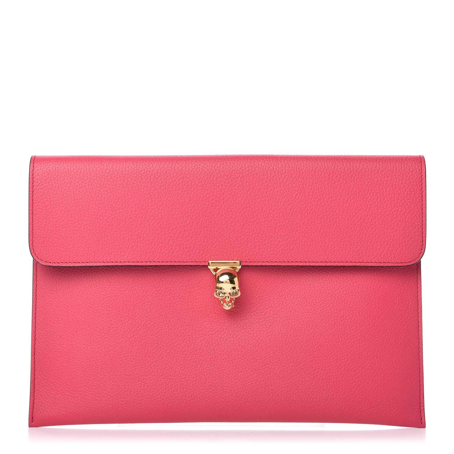 Alexander McQueen Calfskin Skull Envelope Clutch Fuchsia 1 of 9