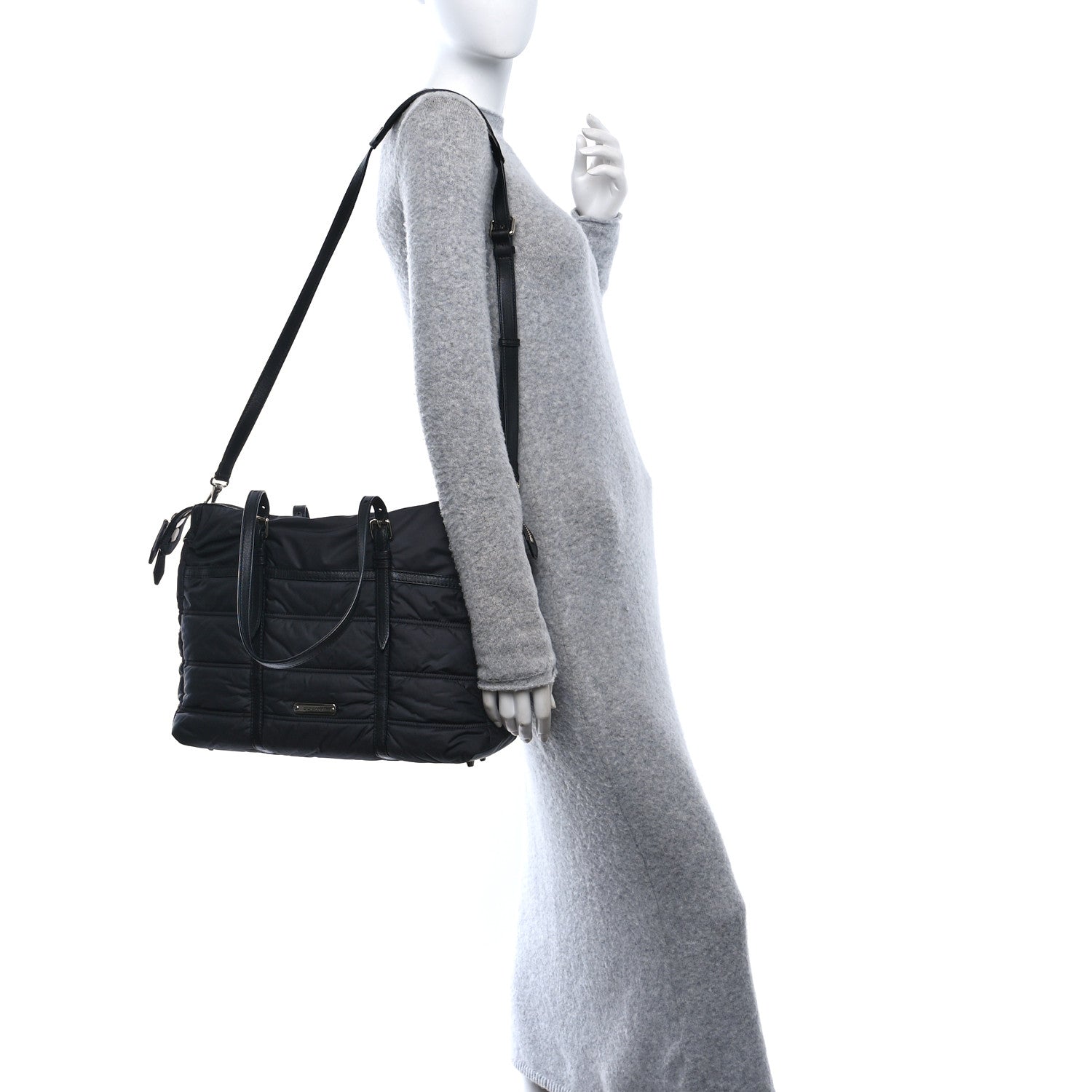 Burberry Nylon House Check Quilted Abbey Diaper Bag Black 2 of 10