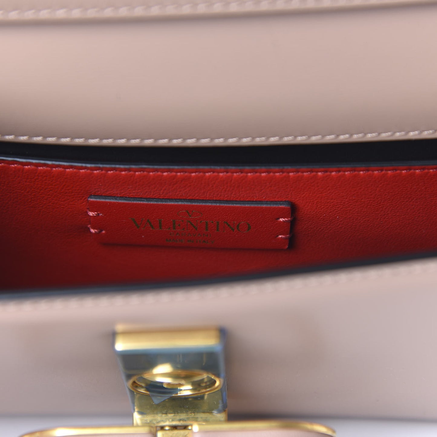 Calfskin VSling Clutch With Shoulder Strap Rose Cannelle