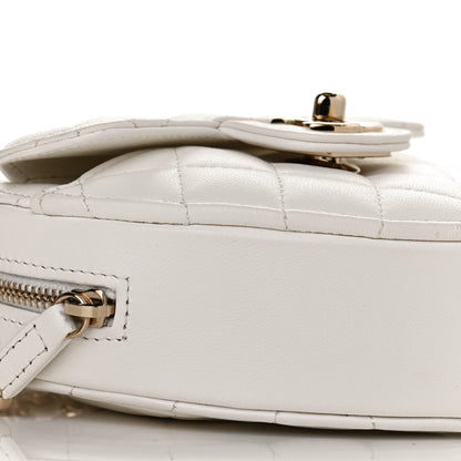 Chanel Lambskin Quilted CC In Love Heart Clutch With Chain White 9 of 11