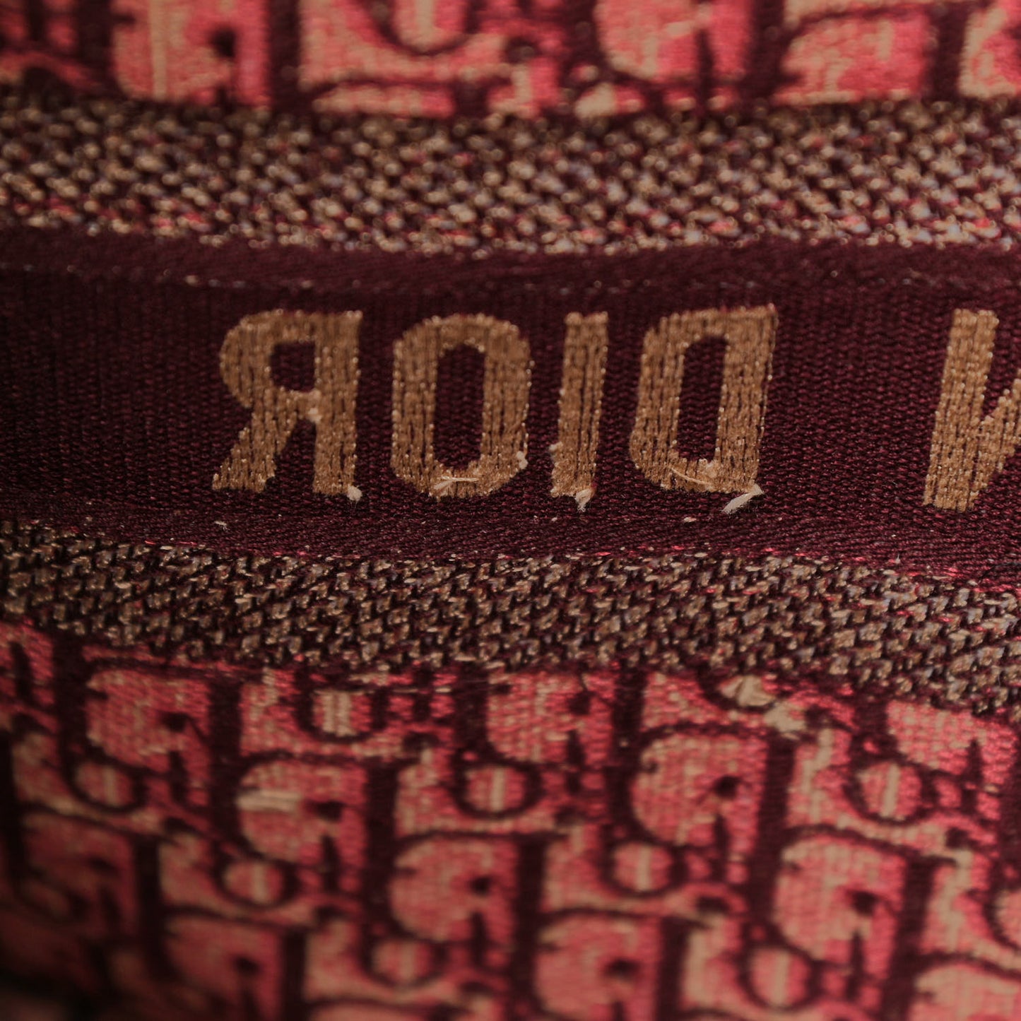 Oblique Large Book Tote Burgundy Multicolor