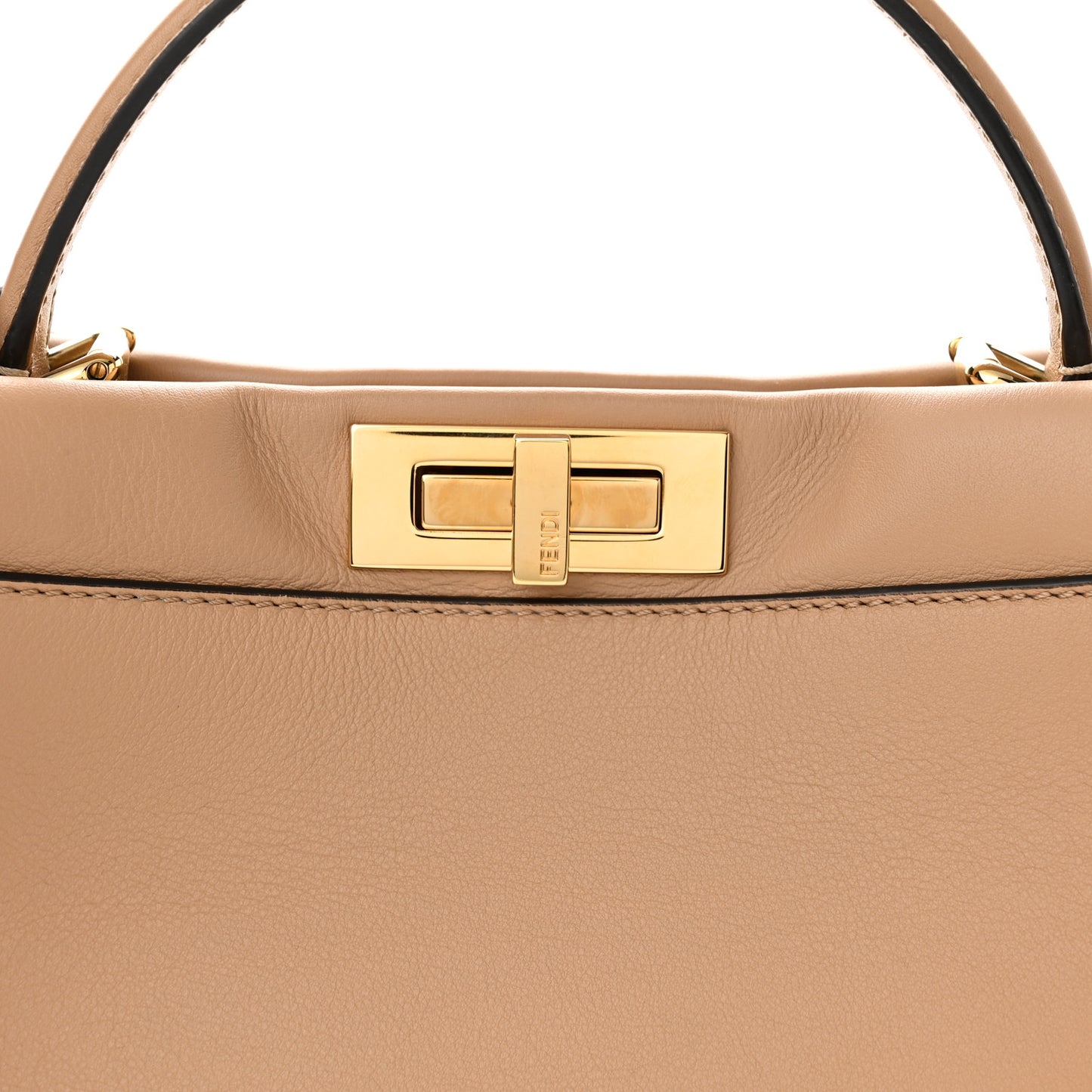 Vitello Seta Nabuk Pequin Medium Peekaboo Iconic Satchel Cuoio Tobacco Moro