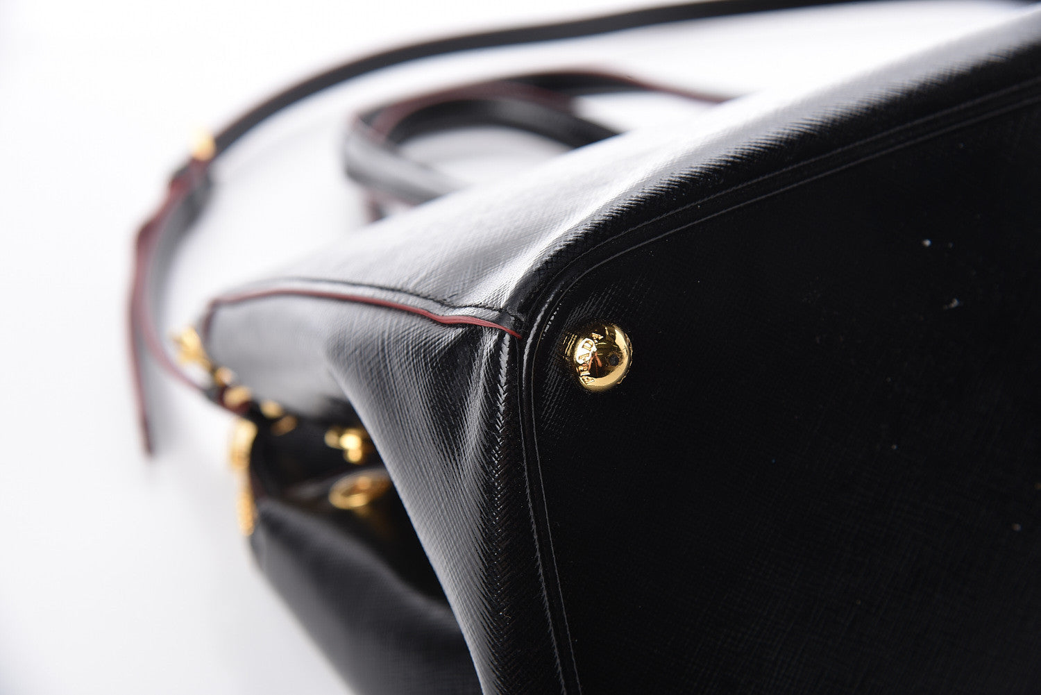 Prada Saffiano Vernice Double Zip Tote Black 12 of 15