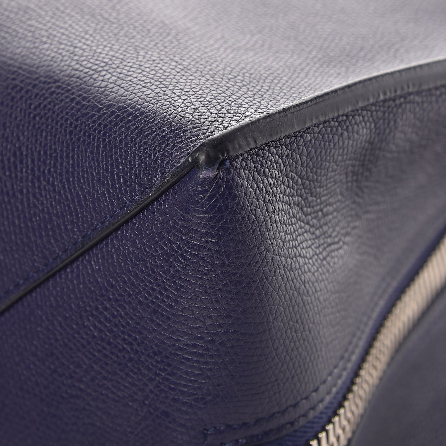 Calfskin Papier A4 Zip Around Plate Tote Bleu Indigo