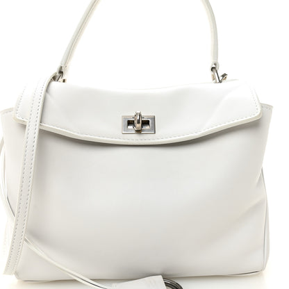 Balenciaga Natural Smooth Calfskin Mini Rodeo Top Handle Handbag Optic White 8 of 10