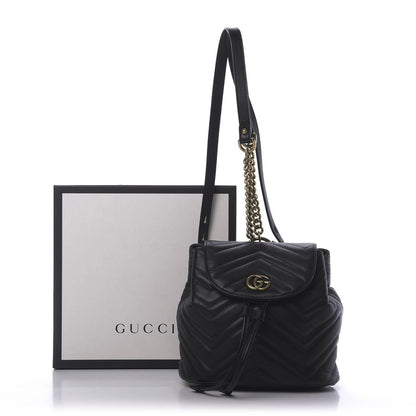 Gucci Calfskin Matelasse GG Marmont Flap Backpack Black 10 of 10