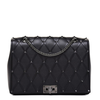 Valentino Garavani Smooth Calfskin Quilted Beehive Shoulder Bag Black 1 of 14