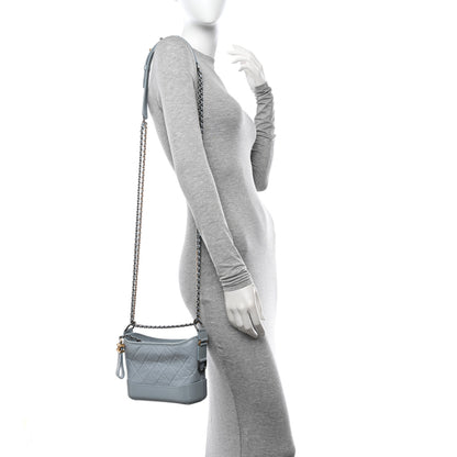 Chanel Aged Calfskin Quilted Small Gabrielle Hobo Light Blue 2 of 12