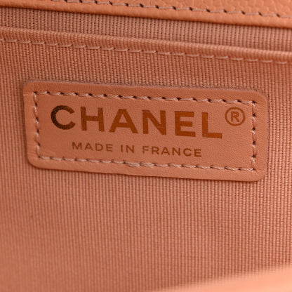 Chanel Caviar Chevron Quilted Medium Boy Flap Light Orange 6 of 12
