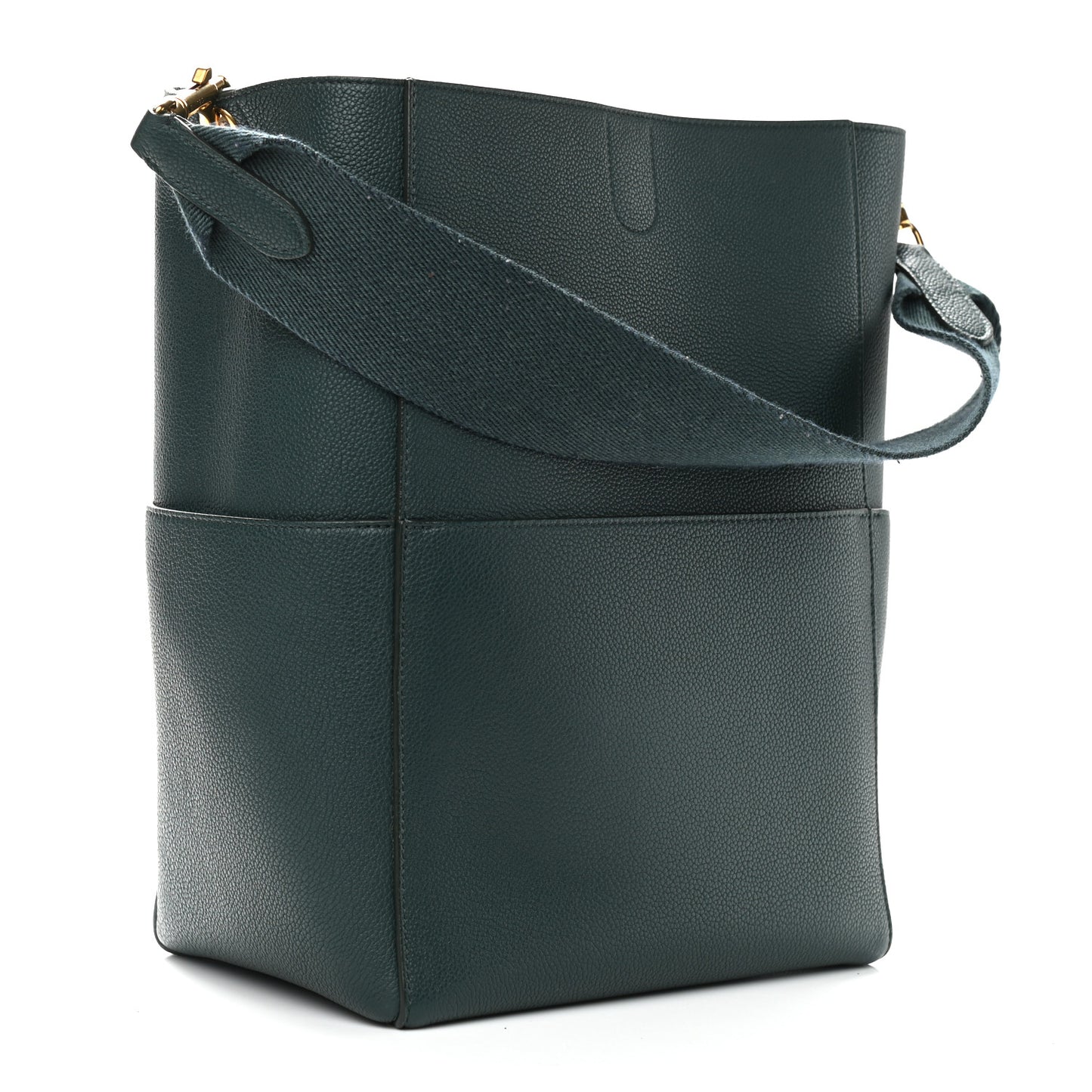Soft Grained Calfskin Sangle Bucket Bag Amazone