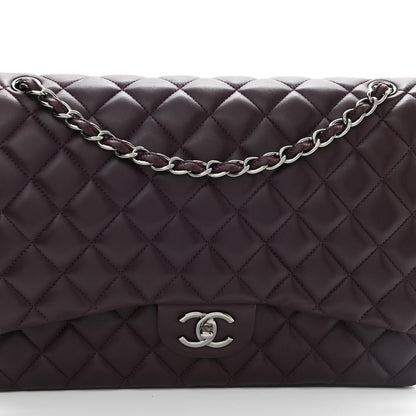 Chanel Lambskin Quilted Maxi Double Flap Purple 6 of 10