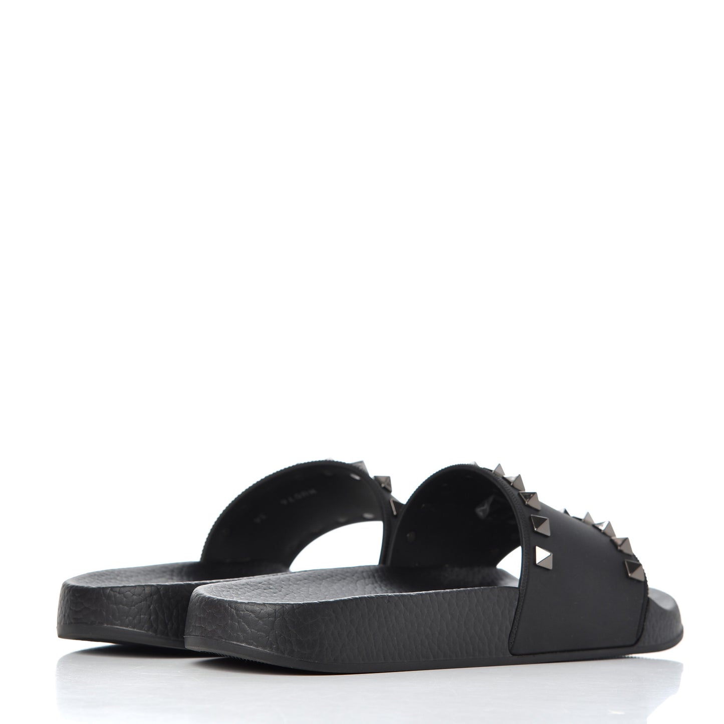Rubber Rockstud Slide Sandals 36 Black