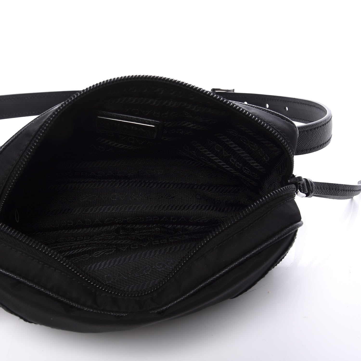 Prada Tessuto Nylon Saffiano Belt Bag Blue 8 of 9