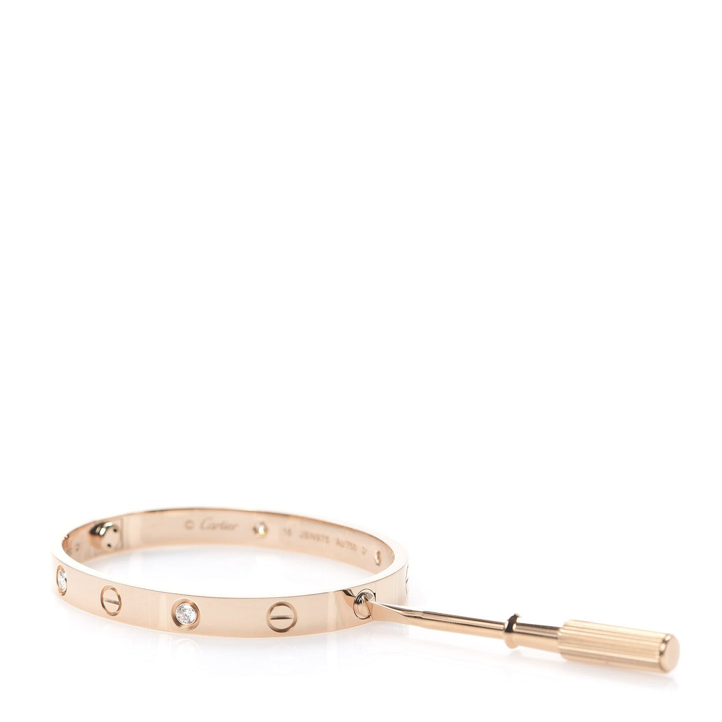 18K Pink Gold 4 Diamond LOVE Bracelet 16