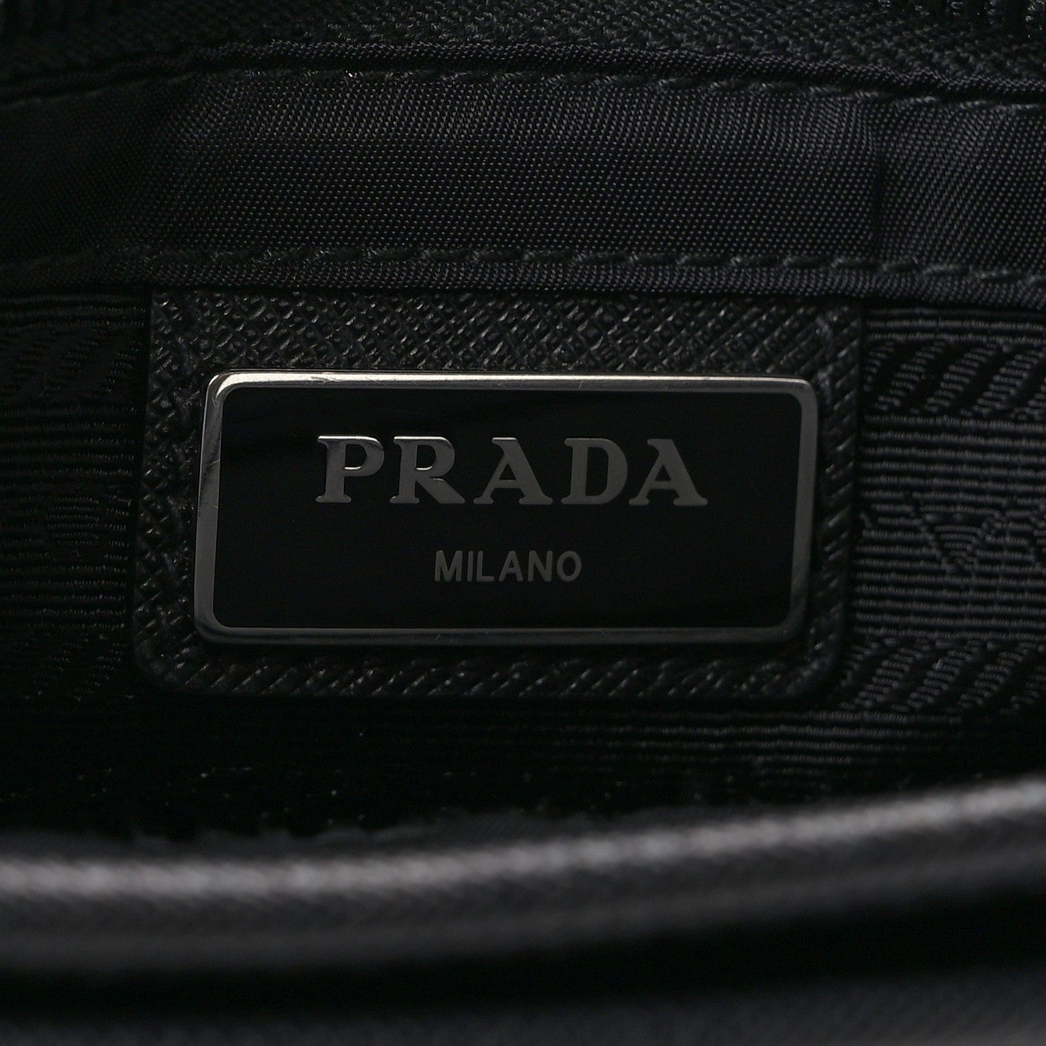 Prada Re-Nylon Saffiano Pocket Double Snap Buckle Shoulder Bag Black 6 of 12