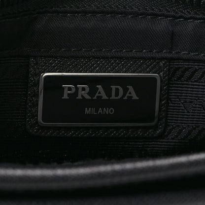 Prada Re-Nylon Saffiano Pocket Double Snap Buckle Shoulder Bag Black 6 of 12