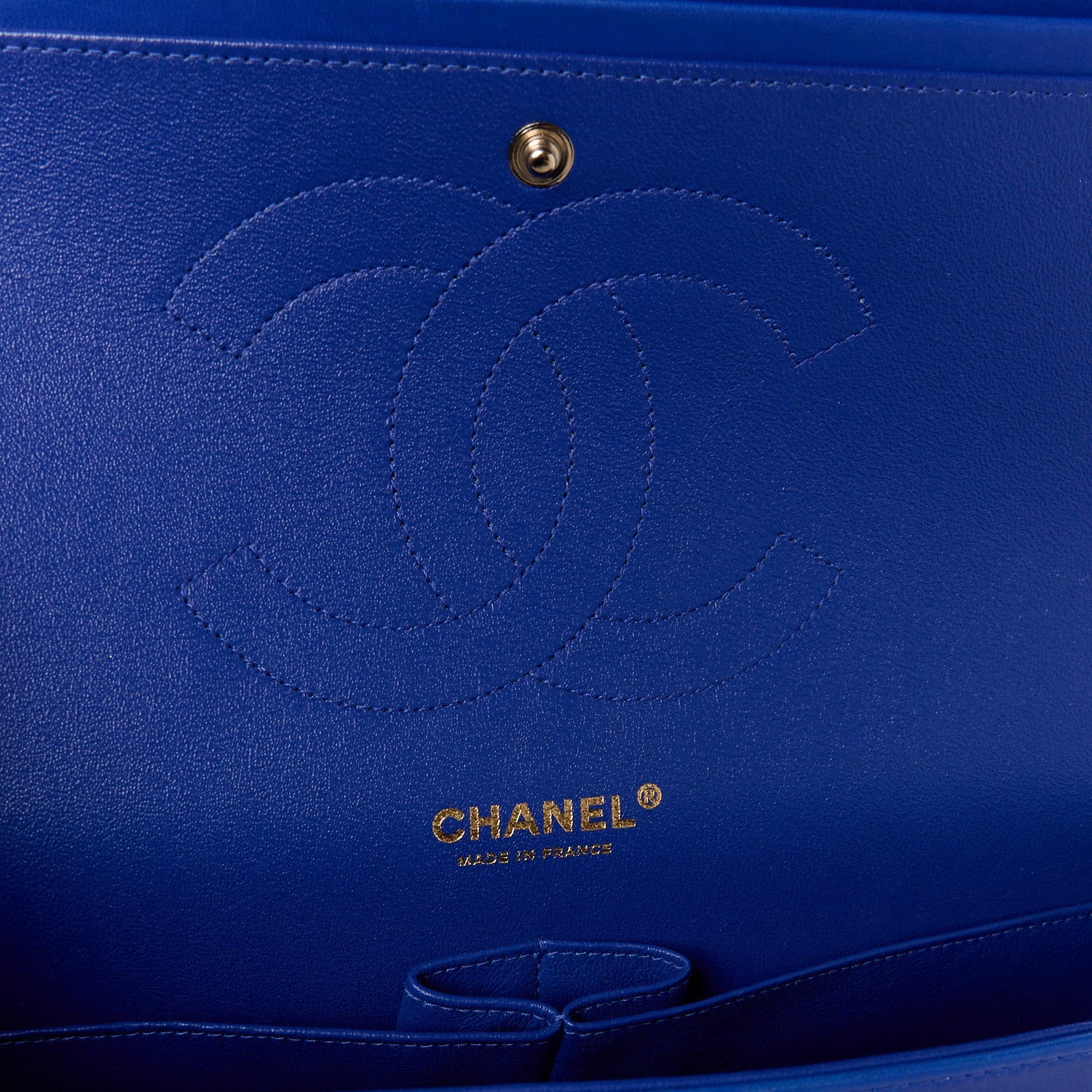 Chanel Lambskin Quilted Jumbo Double Flap Blue 6 of 13